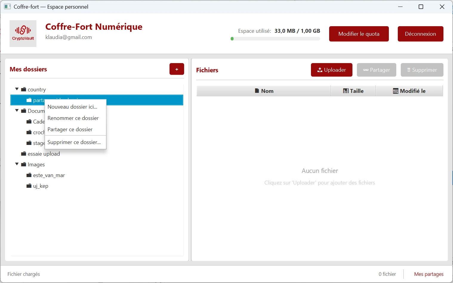 Gestion des dossiers