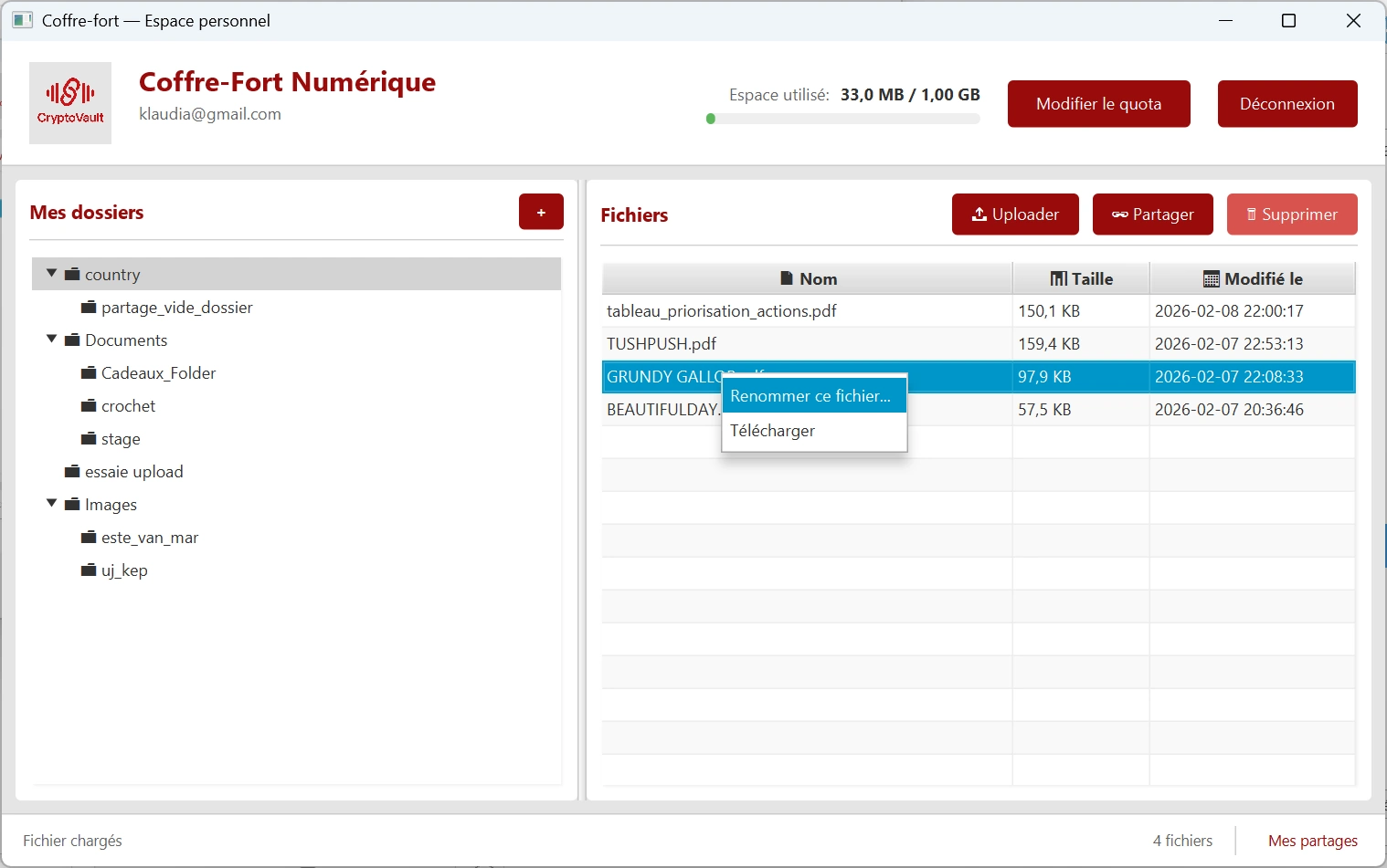 Gestion des fichiers