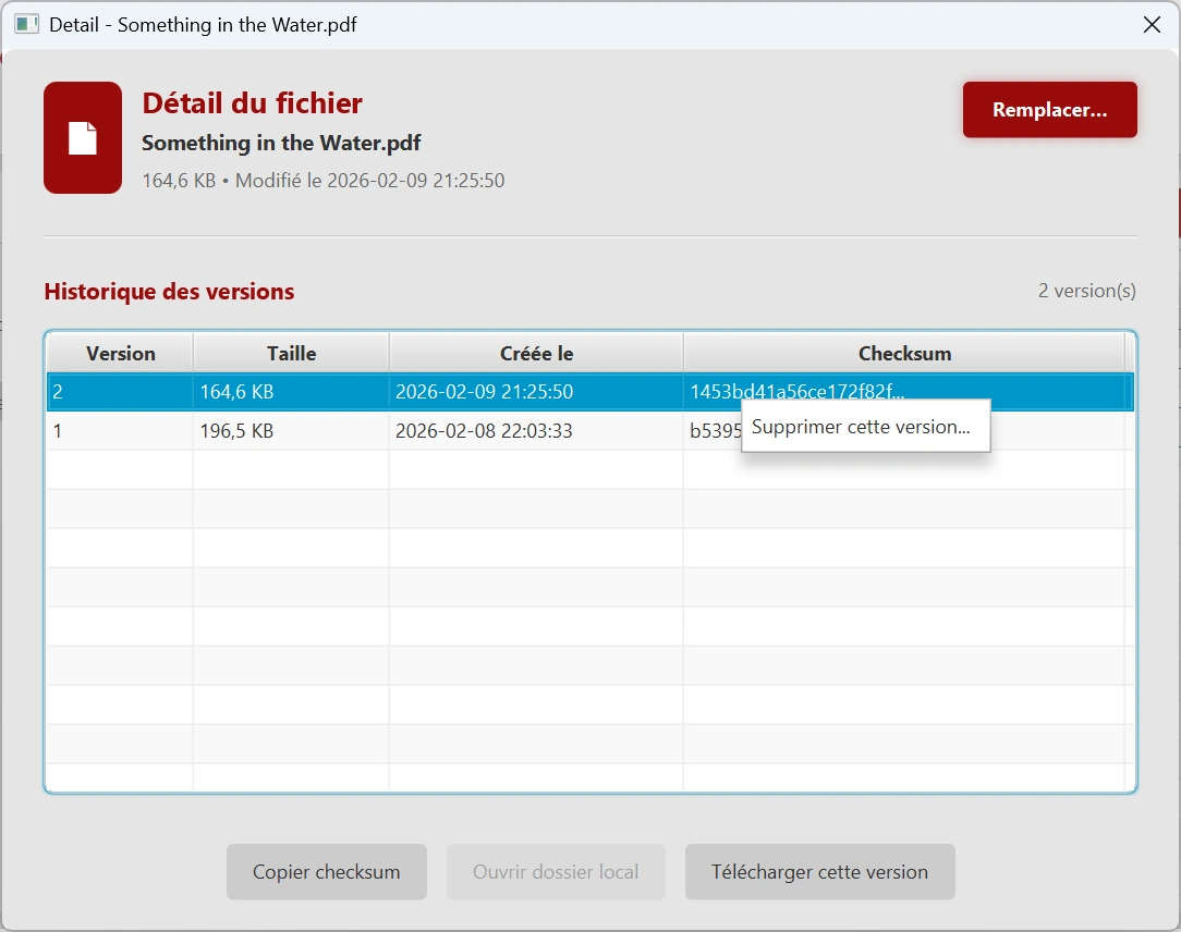 Gestion des versions