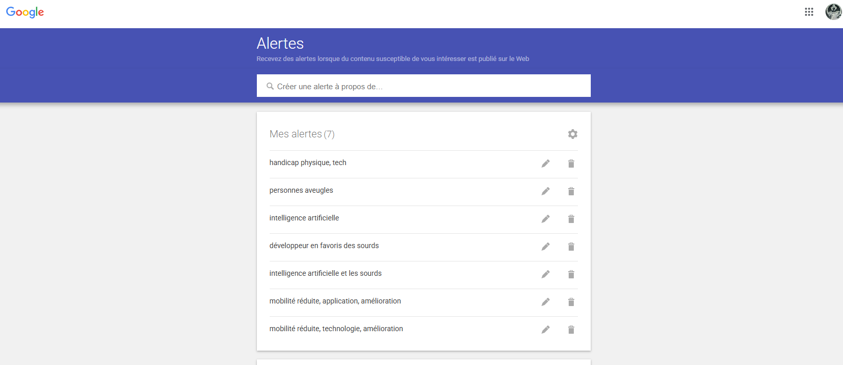 Screenshot Google Alerts