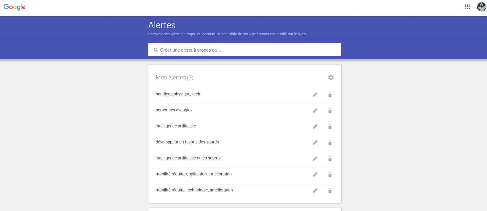 Screenshot Google Alerts