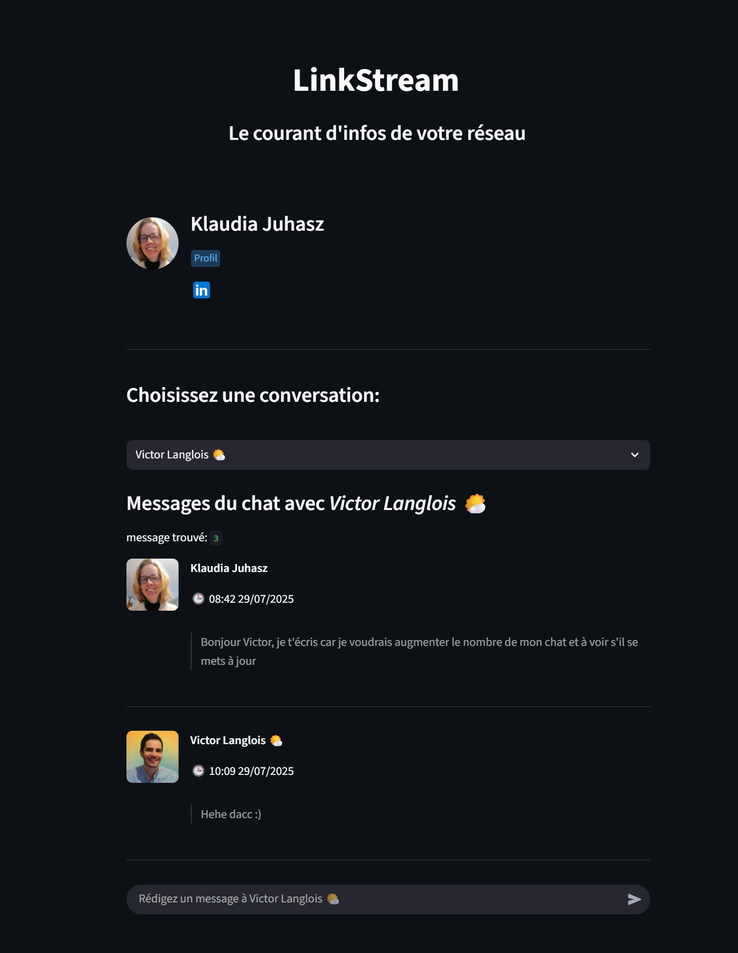 Visualisation des messages