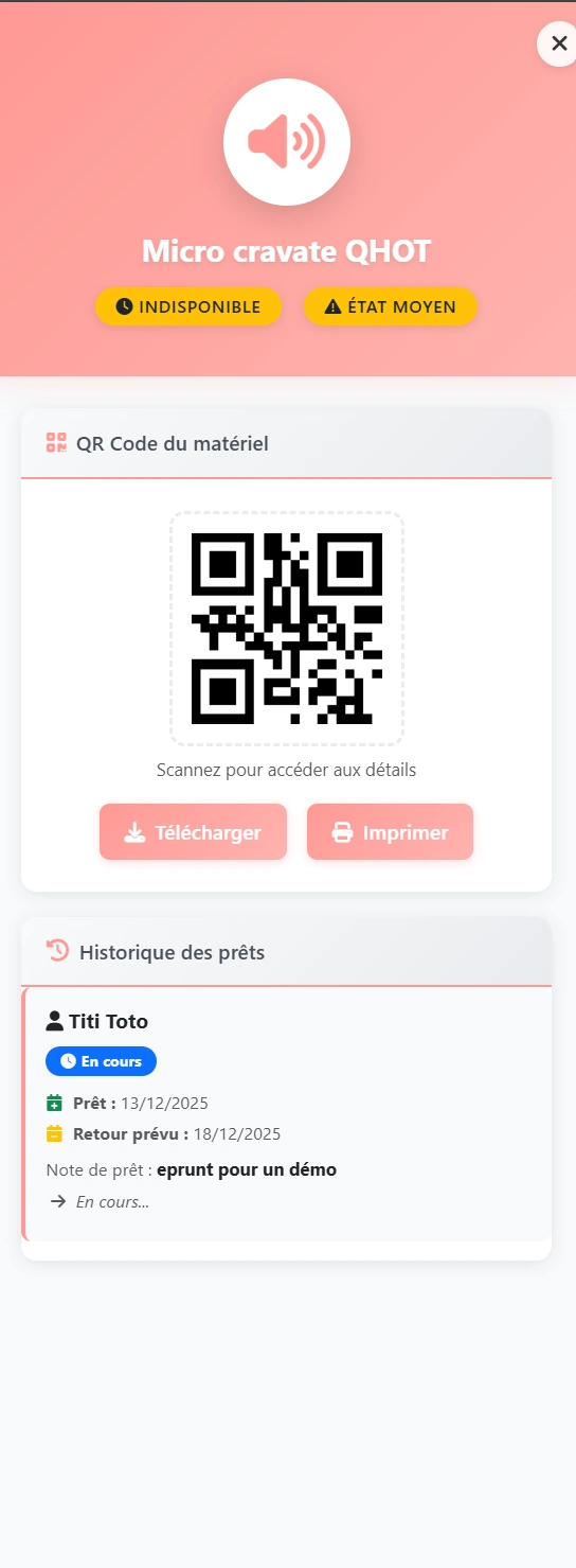 Historique d'un prêt