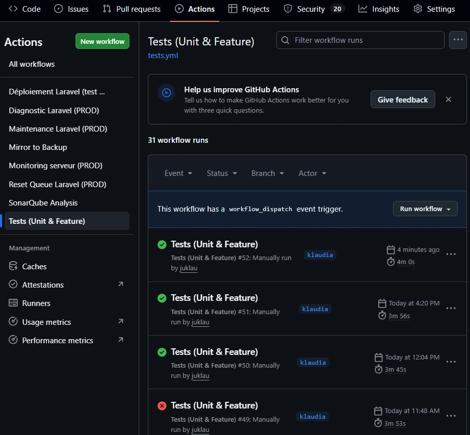Validation automatique en CI/CD