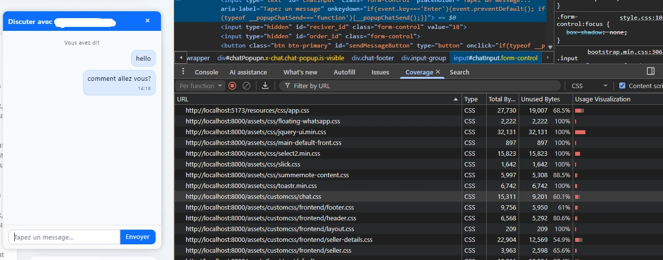 Coverage CSS - après refactorisation