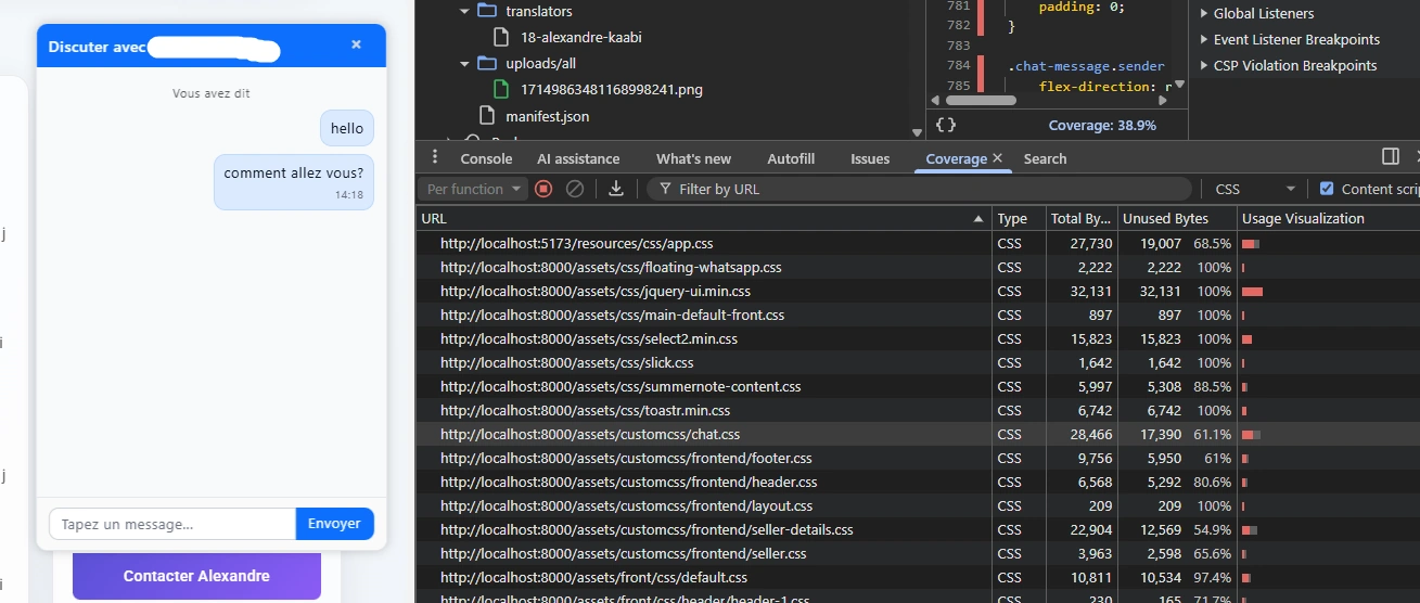 Coverage CSS - état initial